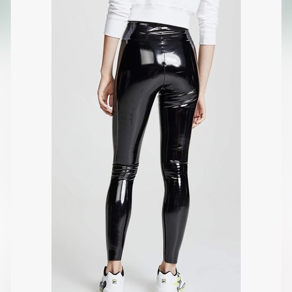 Commando control black latex faux leather pants leggings, size M - Picture 2 of 8
